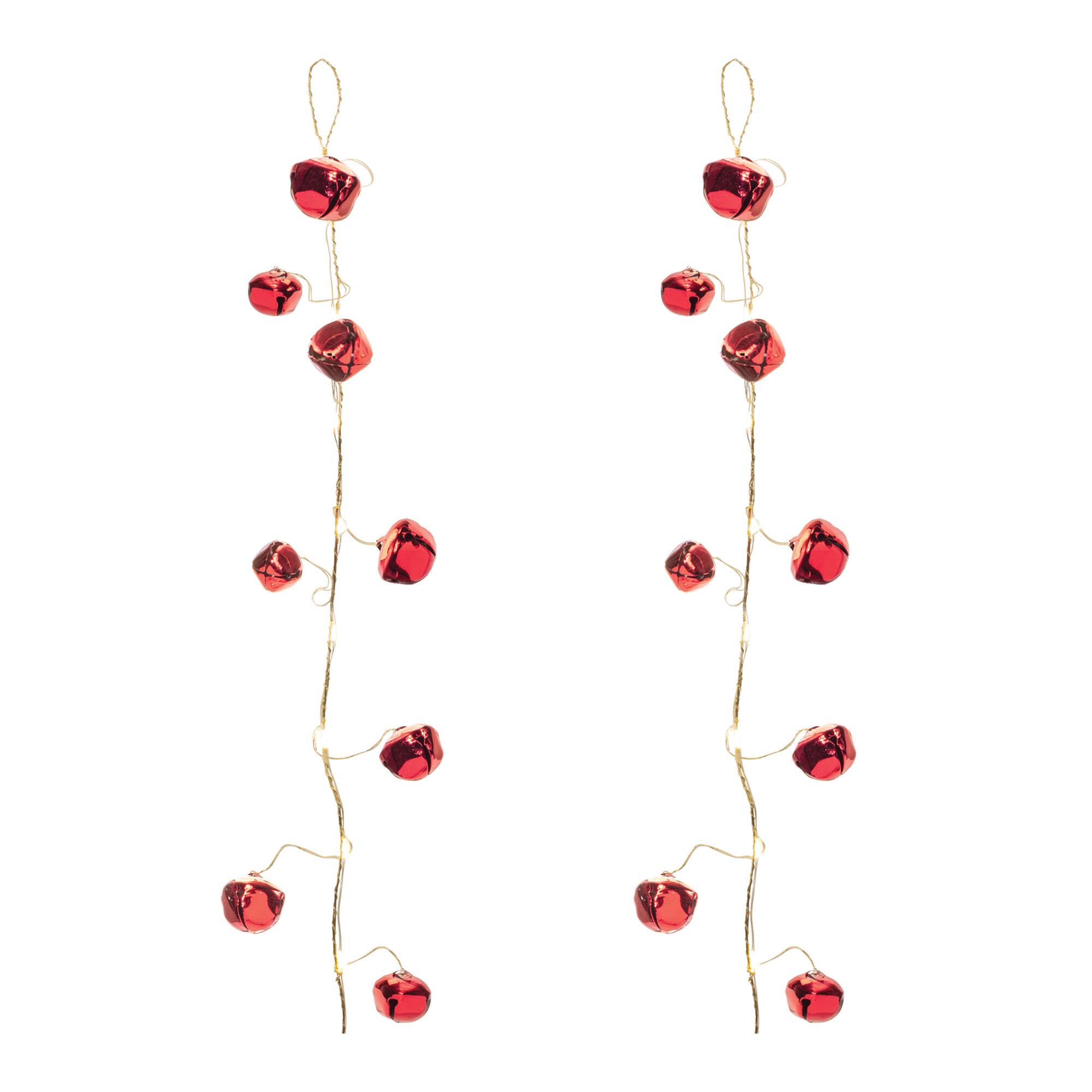 5ft. Red LED Sleigh Bell Garlands, 2ct.
